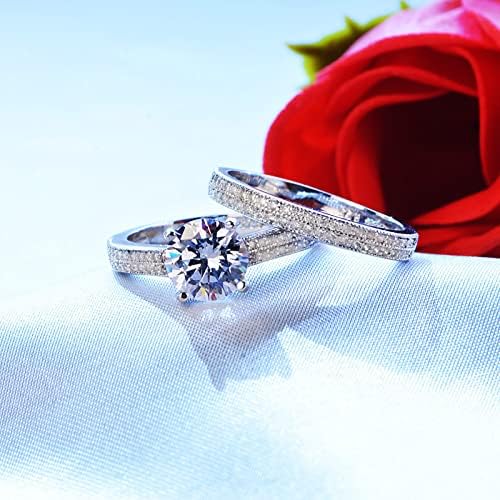 2023 Anel de diamante Conjunto para mulheres de jóias de jóias de noivado Presentes de croissant