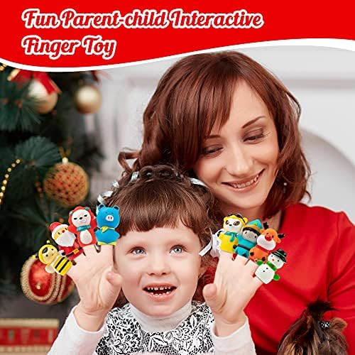 Vanmor Finger Puppets Calendário do Advento 2022 Para crianças crianças - Calendário de contagem regressiva de Natal 24 dias
