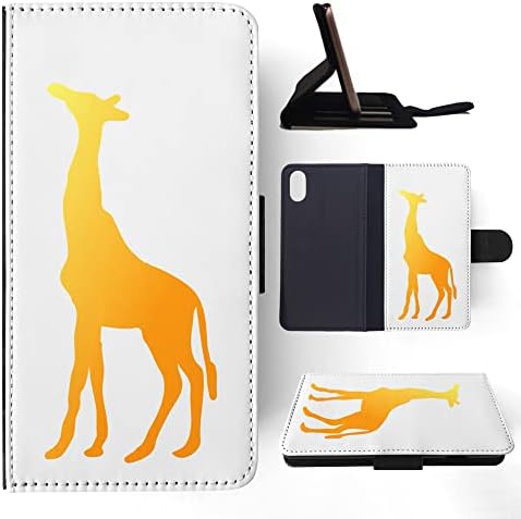 Girafa amarelo silhueta flip lote de telefone capa para maçã iphone x | iPhone XS