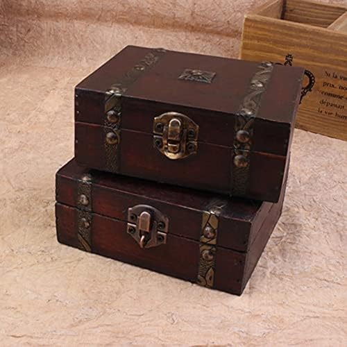 Caixa de presente de Irdfwh retro de madeira trave de madeira, caixa de armazenamento de recipientes de artigos de artigos de