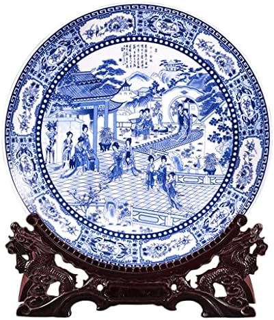 JKUYWX PORCELAIN Antique Porcelana Placa pendurada Placa decorativa Ornamento Novo sala de estar em estilo chinês Deco