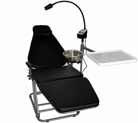 Cadeira dobrável portátil com lâmpada de luz de exame e bandeja + saco de nylon de fezes do médico do médico