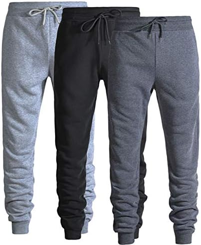 Andongnywell Men's Casual Jogger Sortpants Basic Raming Pants Cintura elástica com calças de bolsos