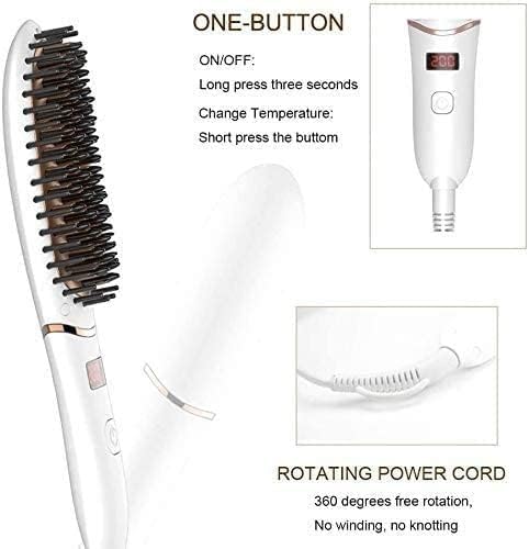 Escova de alisadores de cabelo mxjcc com gerador iônico, cerâmica até aquecimento, controle de temperatura, profissional