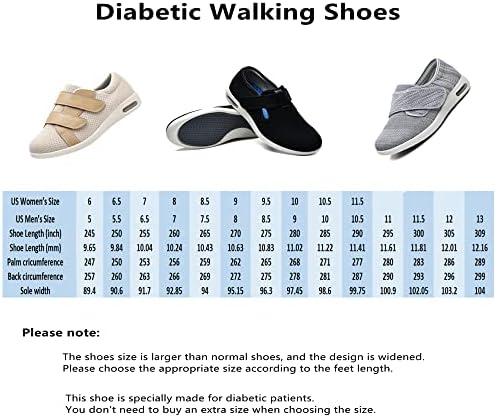 Sapatos diabéticos ZGDG para homens de largura de largura Sapatos de edema para pés inchados com tênis leves ajustáveis ​​tênis