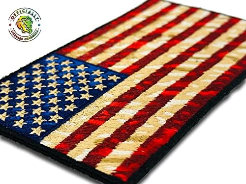 Patch de bandeira americana angustiada, 5 x3 ferro/costura, rosca alta rayon bordado para jaquetas, chapéus, sacolas, roupas e muito