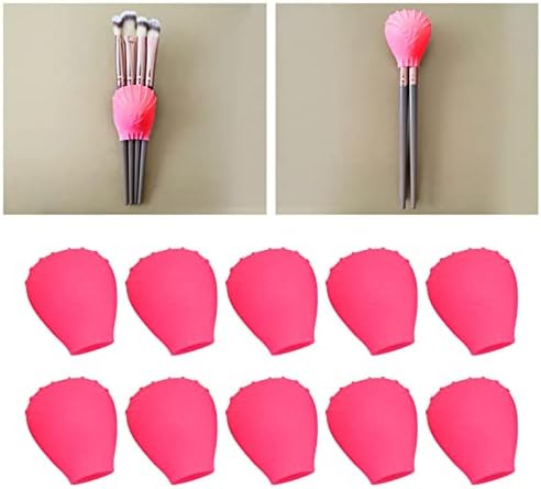 Capas de escova de maquiagem de Kadimendium, silicone reutilizável com tampa de pincel de maquiagem de viagem rosa de silicone