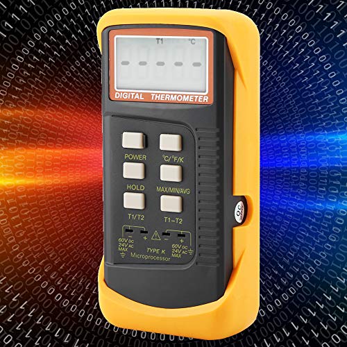 Digital 2 canais K Termômetro tipo K 6802II Mão de mão handheld Medidor de temperatura de alta temperatura de alta temperatura