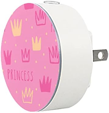 2 Pacote de plug-in Nightlight LED Night Light Princess Pink com sensor de Dusk-to-Dawn para quarto de crianças, viveiro, cozinha, corredor