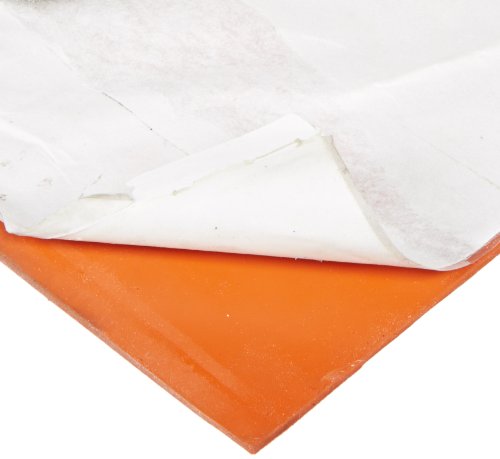Folha de borracha de esponja de silicone, densidade de mi rendimento, com textura, AMS 3195, laranja, 0,188 de espessura,