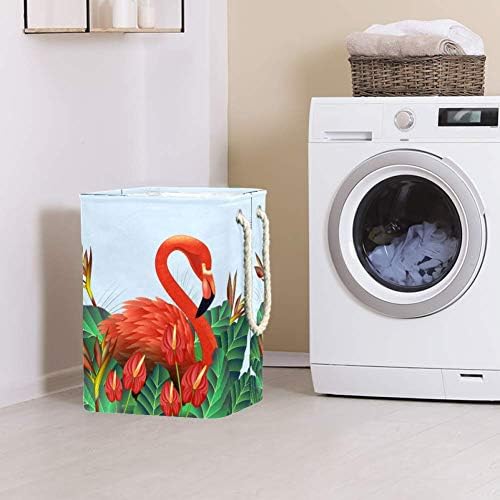 Unicey Red Flamingo grande cesto de armazenamento de cesto de lavanderia para quarto para quarto berçário