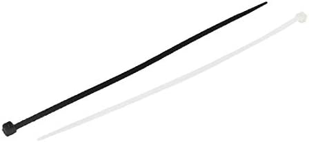 X-Dree 3mm x 150mm Fio automático Push Cabo de cabo Zip Organizador branco preto 100 PCs (3mm x 150mm Fio automático Push Cable