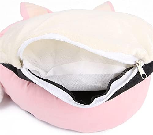 Aquecimento de gato Auto -aquecedor - Adorável cama de cachorro de orelhas rosa com bola de brinquedo para pequenos gatinhos