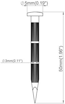 3x50 mm - 2 polegadas endurecidas de alto carbono unhas para alvenaria e placas de metal 400 pcs