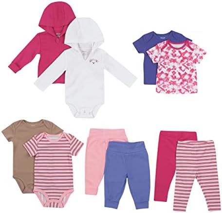 Hanes Unisex-Baby Roupas, guarda-roupa flexível de clima quente, conjunto de 10 peças para meninas e meninos