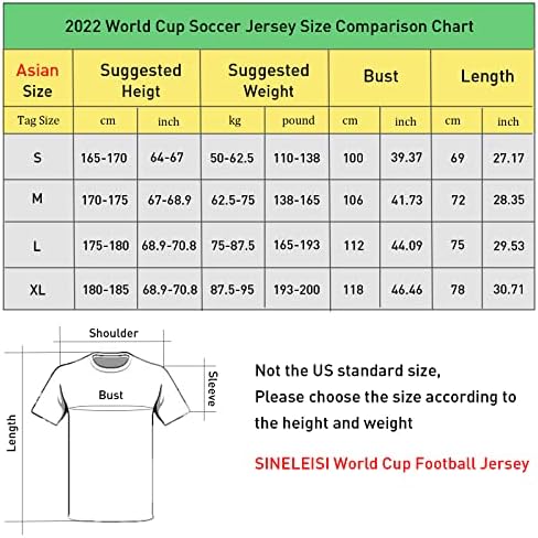 Sinleisi 2022 Copa do Mundo Jerseys/Styles - Argentina, Brasil, México e EUA
