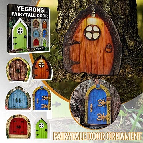 Ornamento Conjunto Dwarf Decoração Fairys Door FairyTales Ornamentos Decoração Porta de madeira Desktop Ornamento Baby