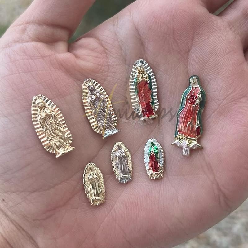 Luxo Virgin Mary Acadel Charms Diamond San Judas Metal Nails Arte Acessórios de jóias Acessórios para salão Dicas de manicure