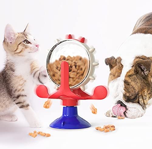 Brinquedo de dispensador de tratamento de gato istbean, brinquedo de alimentador lento interativo de moinho de vento