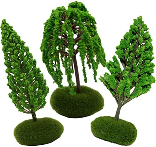 Nolitoy 3pcs árvores miniaturas modelam árvores com cenário verde -verde cenário de trem de árvores artificiais árvores falsas para