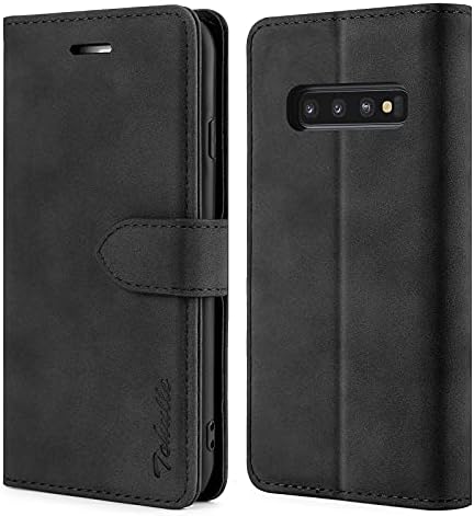 Tohulle Case for Samsung Galaxy S10 Plus, Caixa de carteira de couro premium com titular de cartas de encerramento magnético Flip