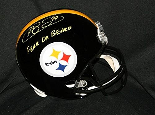 Brett Keisel assinou Fear Da Beard Pittsburgh Steelers Helmet Autograph PSA - Capacetes NFL autografados