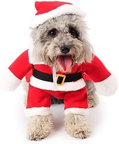 Traje de Natal de gato de cachorro, roupas engraçadas de cosplay de animais de estimação, traje de cachorro com uma