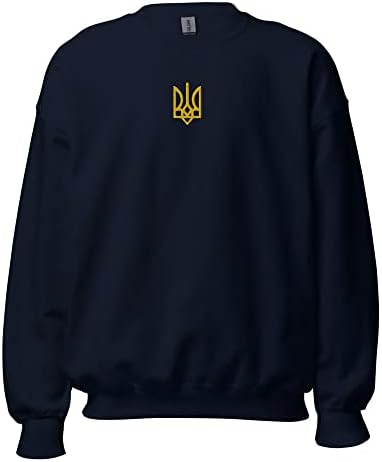 Presidente de Banisiworld Zelensky Bordado Amarelo Tridente Congresso dos EUA - Ucraniano Bordrano Bordado Tryzub Unissex Sweatshirt