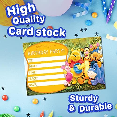 Escolhas felizes Cartões de convite e envelopes de Winne-the-Pooh-Feliz Aniversário Preencher +20 Envelopes Light Peso 230