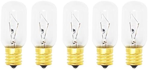 5 Replacement Light Bulbs for GE JVM1540DN1WW, GE JVM1540DN1BB, GE HVM1540DN1BB, GE WB36X10003, GE JVM1750SM1SS,