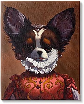 Stuell Industries Funny Royal Puppy Retrato Pet Cão Renascença Renascença, Design de Thomas Fluharty Arte da parede de lona, ​​24