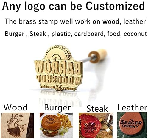 Logotipo personalizado Ferro de madeira para madeira, marca de ferro térmico de ferro para marceneiros artesãos de couro, carimbo
