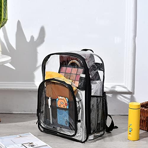 XMRSOY Pesada mochila clara ， 25L Transparente Bookbag PVC Veja através da mochila para viagens de estádio de trabalho escolar