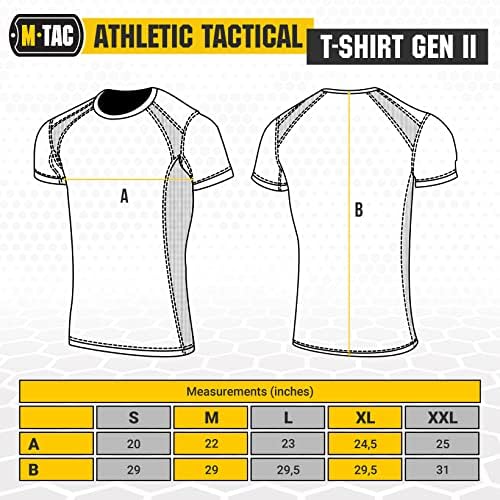 T-shirt tática atlética M-TAC Gen.2-camiseta militar de poliéster respirável com painéis de patch em mangas curtas para homens