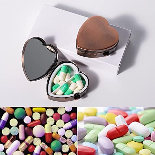 Mini caixa de armazenamento de drogas em forma de coração, pílula portátil elegante e elegante todos os dias