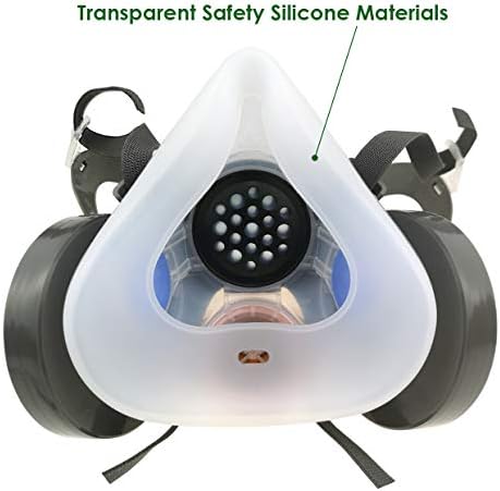 Máscara de segurança de syine a gás industrial com tinta spray de poeira respiradora respiradora máscara, médio, 1 conjunto