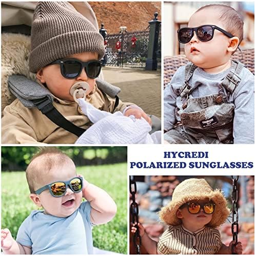 Hycredi Flexible Polarized Baby Sunglasses com cinta para meninos recém-nascidos meninas de 0 a 24 meses