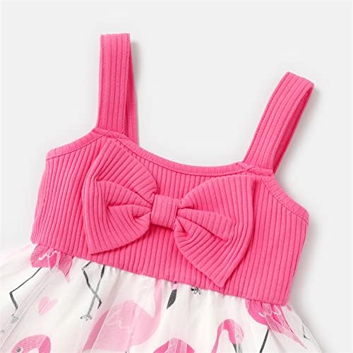 Patpat Baby Girl Dress Summer Dress Girl Spaghetti Strap A-Line Sundress Roupfits Girl Dress Cami Dress 3M-24M