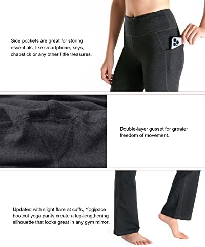 YogiPace, 25 /27/29 /31/33 /35/37 , Bootcut calças de ioga feminino calças de treino