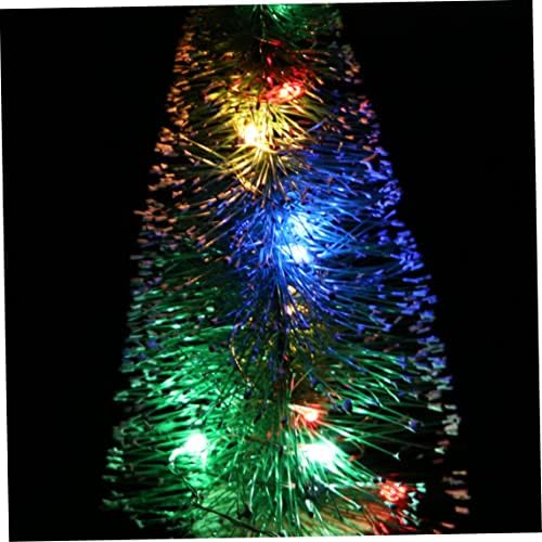 Mini árvore de Natal Artificial Desktop DIY Ornamentos de natal com luz de corda LED 3pcs