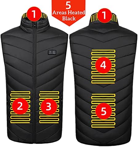 Colete aquecido masculino 5 zonas de aquecimento de roupas de aquecimento leve para homens colete de jaqueta de calor da cintura