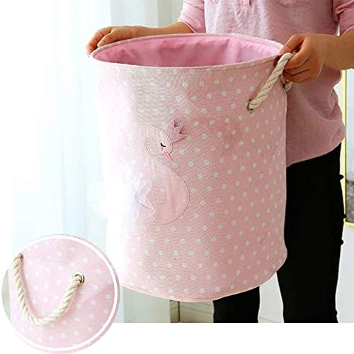 Bin de armazenamento SJYDQ ， cesto de organizador rosa dobrável de algodão para garotas cesto de lavanderia, caixas de brinquedo,