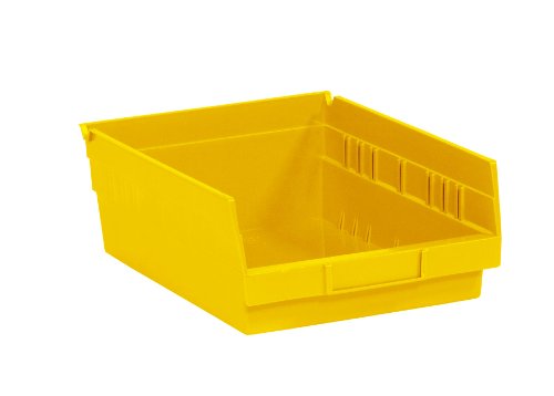 Libes de prateleira de armazenamento de plástico nidable aviditi, 11-5/8 x 8-3/8 x 4 polegadas, amarelo, pacote de