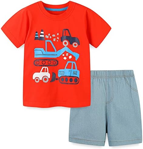 Bumeex Toddler Boys Cotton Clothings Conjuntos de roupas de manga curta e shorts