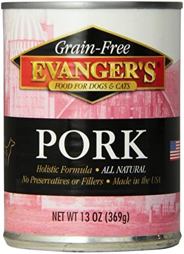 Carne de porco livre de grãos de Evanger para cães e gatos - 12, 12,5 onças
