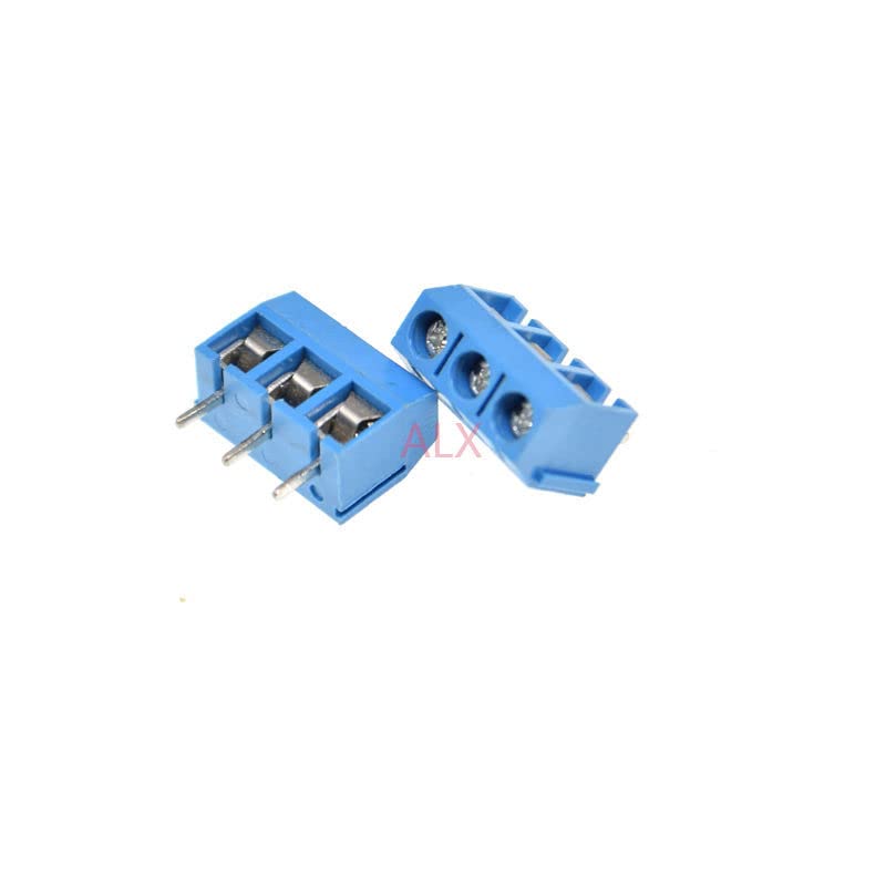 10PCS KF301-5.0-3P PIN reto Pino PCB PCB Terminal Block Connector de 5,0 mm Espaçamento 3pin Blue KF301 5.0 3p KF301-3P