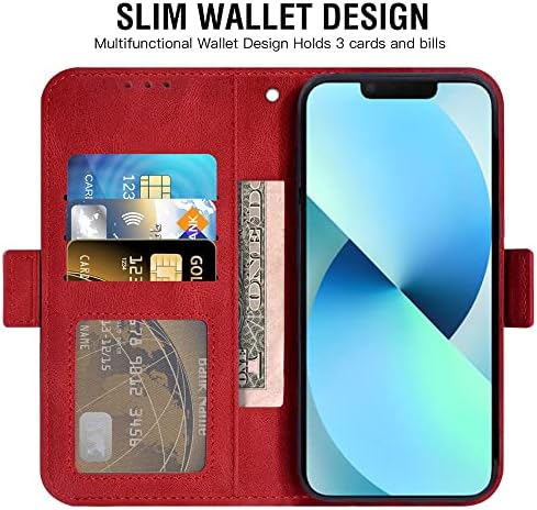 ASUWISH Compatível com iPhone 13 Caixa de carteira de 6,1 polegadas e tela temperada protetor de couro de couro para suporte