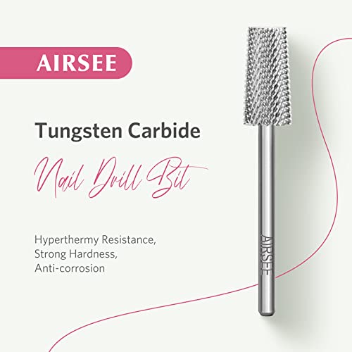 Airsee USB portátil kit de perfuração de unhas elétricas portátil para acrílico Gels unhas rosa + tungstênio carboneto acrílico broca