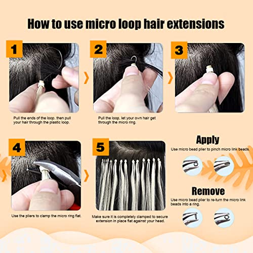 Extensões de cabelo de microlink Extensões de cabelo humano 18 polegadas Micro anel Extensões de cabelo humano 8/613
