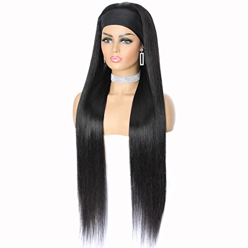 Peruca de faixa de cabeça luovce perucas de cabelo humano para mulheres negras helavões de cabelos brasileiros sem
